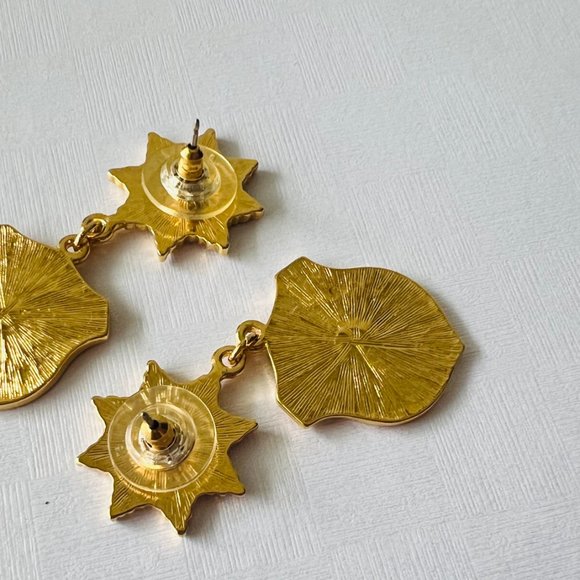 Vintage Classic Chunky Ocean Star Marine Charm Earrings, 18K Gold Plated - Picture 5 of 5